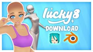 Lucky8 Model Download Blender + MMD