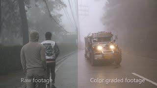 Moments in Baguio raw footage vs color graded comparison