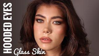 How To Apply Makeup on Hooded Eyes & Glass Skin Tutorial  Claudia Neacsu