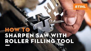 STIHL FG4 ꘡ How to sharpen a saw with our roller filing tool  STIHL Tutorial