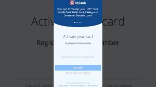 Hdfc credit card activation process  How to activate hdfc credit card