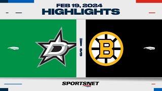 NHL Highlights Stars vs. Bruins - February 19 2024