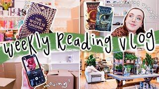 WEEKLY READING VLOG  preparing for house of sky and breath moving into a new house + a book haul