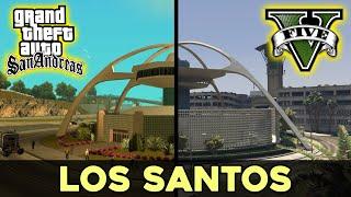 Comparison of places of Los Santos from GTA San Andreas and GTA V 