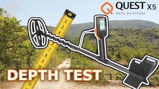 QUEST X5 Metal Detector Depth Test & Target ID Numbers