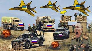 PUTIN UNDERSTIMATED NATOUkrainian Fighter JetsTanks Helicopters Attack on Russian Army Convoy-GTA5