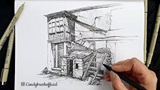 Pen & Ink Urban Sketching Series  Drawing An Old Building