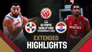Semi-Finals Dominican Republic  vs Croatia   Extended Highlights  FIBA OQT 2024 Greece