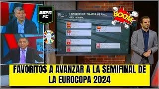 Definidos cuartos de final. ESPAÑA FRANCIA INGLATERRA Y PAÍSES BAJOS favoritos EUROCOPA  ESPN FC