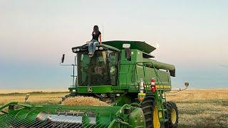 Harvesting with a Beautiful Sunset This is why we do it