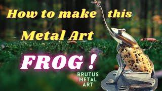 Metal Art Frog catching a Fly