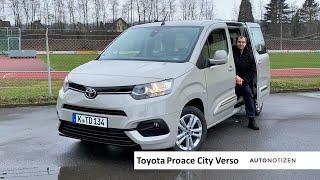 Toyota Proace City Verso Langversion 2020 Familienkombi im Review Test Fahrbericht