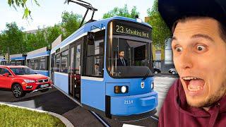 Autos RAMMEN mit der Straßenbahn  TramSim München