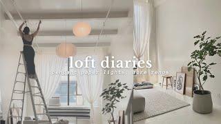 LOFT DIARIES 02.  paper pendant lights closet set up & first few days settling in 