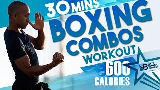 600 Calories Burned - 30 Minute Boxing COMBOS Workout  NateBowerFitness