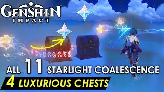 Minacious Isle All 11 Starlight Coalescence Puzzle for 4 Luxurious Chests - Genshin Impact