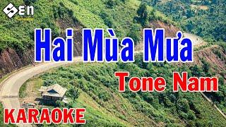 Karaoke Hai Mùa Mưa Tone Nam Nhạc Sống  Beat Chuẩn Cực Hay