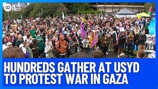 Hundreds Protest Conflict in Gaza at University of Sydney  10 News First