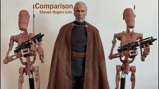 Hot Toys Comparison Battle Droid Geonosis MMS649 Star Wars Attack of the Clones Count Dooku MMS496