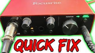 Focusrite How To Fix Audio Interface  Static Distortion Headphone Playback and Microphone