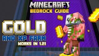 NEW GOLD and XP FARM Tutorial  Minecraft Bedrock Guide 1.20