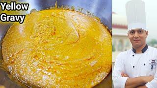 How to Make Yellow Gravy Hotel Style? Yellow Gravy Onion Gravy Indian Yellow Gravy