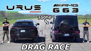 Lamborghini Urus vs 700HP Mercedes-AMG G63  DRAG & ROLL RACE