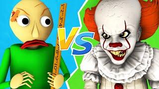 BALDI REMASTERED vs PENNYWISE - THE MOVIE All Episodes Official Compilation It 2 3D Animation