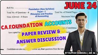 CA Foundation June 2024 Accounts Paper Review & Answers Discussion  Rupesh Dhingra