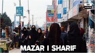 Mazar i Sharif City Bazar  Balkh province  Afghanistan  4K