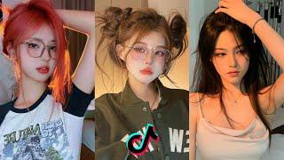 Chinese tiktok Asian girl look transition Douyin