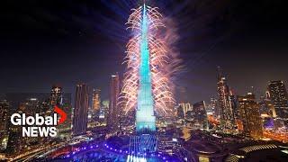 New Years 2024 Dubai puts on dazzling fireworks show from iconic Burj Khalifa