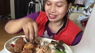 Makan kesukaan pecak terong Dan ayam goreng  vlog tkw Taiwan
