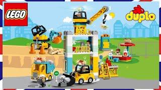 LEGO DUPLO 10933 tower crane truck bull doger & construction site 