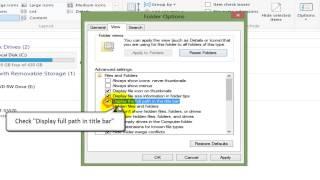 Windows 8 Display full path on title bar