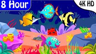 8 Hour Bedtime Lullabies and Calming Undersea Animation Baby Lullaby Golden Lullabies Music #043