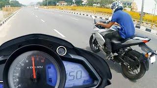 Pulsar NS 200 VS Gixxer 250 - Drag Race  Highway battle