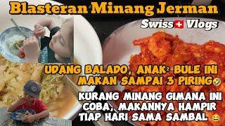 SwissVlogs ANAK² BULE JERMAN INI MAKAN UDANG BALADO NAMBAH 3 PIRING AYO SEBERAPA MINANG KALIAN?