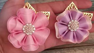 como hacer una flor tipo KANZASHI FLOWERPASO A PASÓ @mayraleon4265