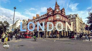 London autumn Walk  London walk with me.  Traveling  Central London  Walking Tour 4K