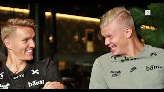 Erling Haaland and Martin Ødegaard funny interview English subs