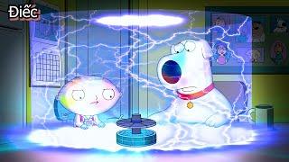 Stewie and Brian use time machine to go back before Louis tripping in her dream