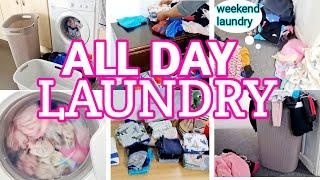 ALL DAY LAUNDRY MOTIVATION   WEEKEND LAUNDRY MOTIVATION  LAUNDRY ROUTINE 2021  EXTREME LAUNDRY