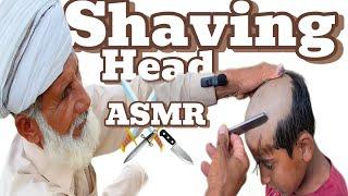 ASMR fast hair cutting ️ and head shaving with barber is old part111