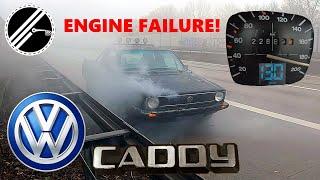 ENGINE FAILURE  VW Caddy 14D MK1 1.6 TD Diesel 60 PS Top Speed Drive German Autobahn POV GONE WRONG