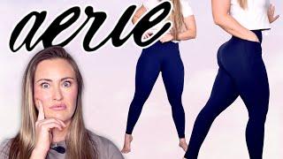 ULTIMATE AERIE LEGGING TRY ON REVIEW  OFFLINE BY AERIE REAL ME XTRA HOLD UP POCKET LEGGING HAUL