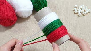 Easy Christmas Decoration Ideas with Woolen yarn - Christmas Tree Ornament Making - DIY Creative art