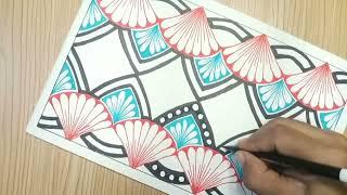 Menggambar Batik KERANG LAUT  Simping  Kipas  Batik Pola kerang  Contoh Gambar Batik Lomba