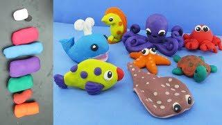 How To Make Clay Sea Animals + Learning The Names Of Sea Animals  Clay Modeling Projects 2