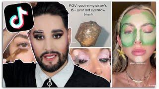 TikTok takes things way too far  TikTok makeup hacks Pro MUA Reacts